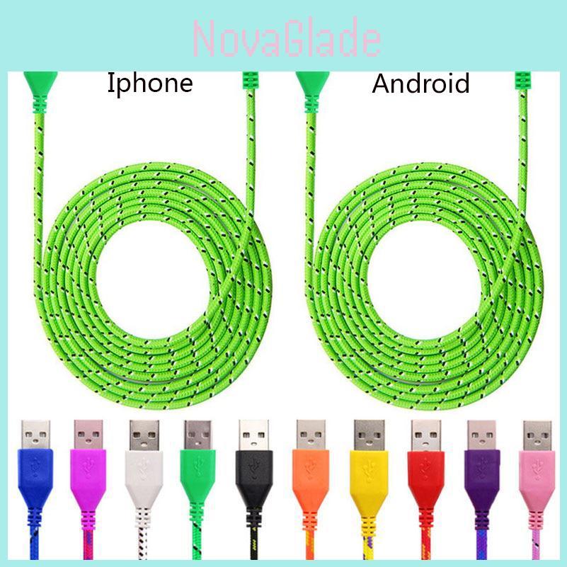 1м 2м 3м Нейлоновый плетеный кабель Micro USB для зарядки для мобильного телефона Android iPhone