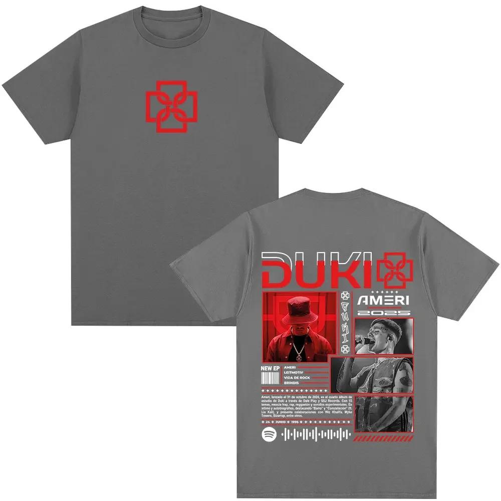 Rapper Duki Ameri World Tour 2026 Merch T Shirts Mens Women Fashion Hip Hop Vintage Tshirt Cotton Casual Short Sleeve Tshirts