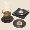 New 6PCS Retro Vinyl Record Cup Coaster Anti-slip Coffee Coasters Heat Resistant Music Drink Mug Mat Table Placemat Decor
