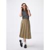 Wrap Pleats Midi Skirt +e