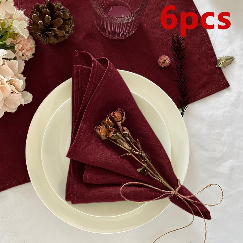 Tablecloth Napkin Durable Polyester Thick Placemat Reusable For Kitchen Dining Wedding Decoration Home