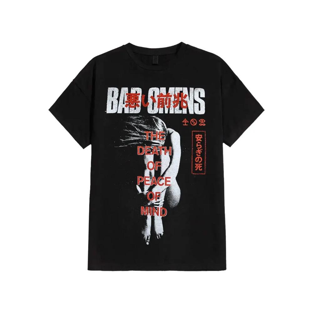 Американский европейский тренд группа мужская женская футболка Bad Omens оверсайз мужская женская унисекс с коротким рукавом Y2k топ футболки мужская одежда