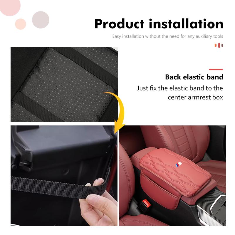 WCHT7 For BMW Car Armrest Pad with Side Storage Bag Center Armrest Protective E70 E91 E30 G30 E53 M3 M5 X6 X4 X7 E92 E93 X1 X3 X5