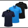 Men's Short-sleeved Polo Shirt, Pack of 3, Navy Blue - Royal Blue - Black - - Blue