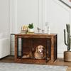 Dog Crate Furniture With Openable Top Two Doors For Large Dogs Rustic Brown