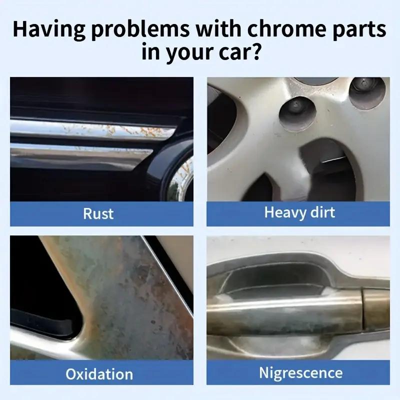 Паста для полировки и восстановления хрома автомобиля - Полироль для металла для дверных ручек, оконных молдингов - Удаляет ржавчину, водяные пятна и окисление