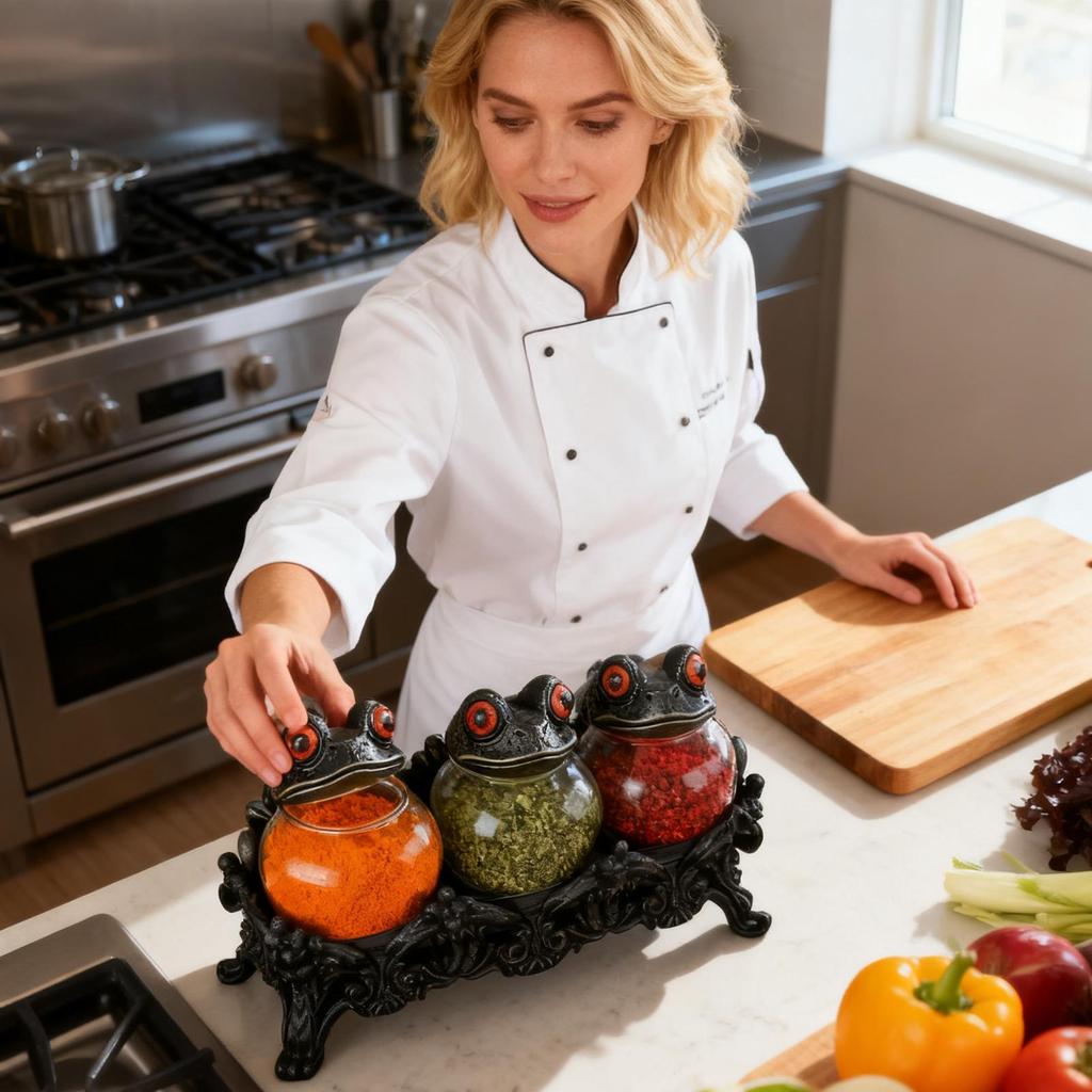 Банки для специй Дизайн лягушки Соль Перец Организация Контейнер Аптекарская банка с крышками для кладовой шкафа столешницы для еды приготовления пищи