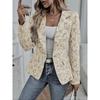 Women S Casual Short Blazer Retro Lily Jacquard Slim Fit