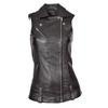 Black Western Classic Vest Coat Waistcoat Women Button Lambskin Handmade Leather