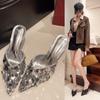Fashion Slippers Shoes Woman Spring Summer 2024 Mules Designer Bling Elegant Party Sandals Dress High Heels Slides Sexy