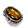 Цитрин Драгоценный камень 925 Стерлинговое серебро Подарок Ювелирное изделие Кольцо Размер 7