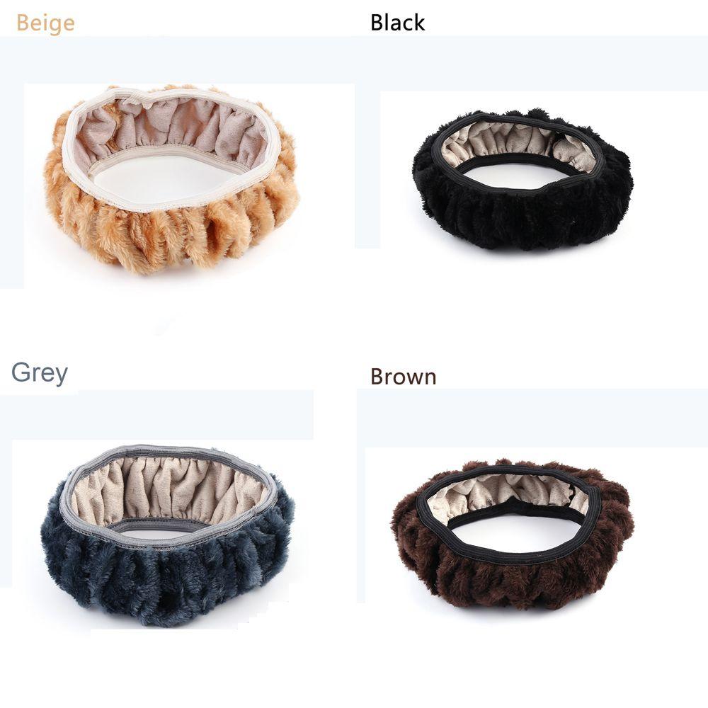 1Pc DIY Car Accessory Warm Furry Super Thick Steering Wheel Cover Protector Soft Plush
