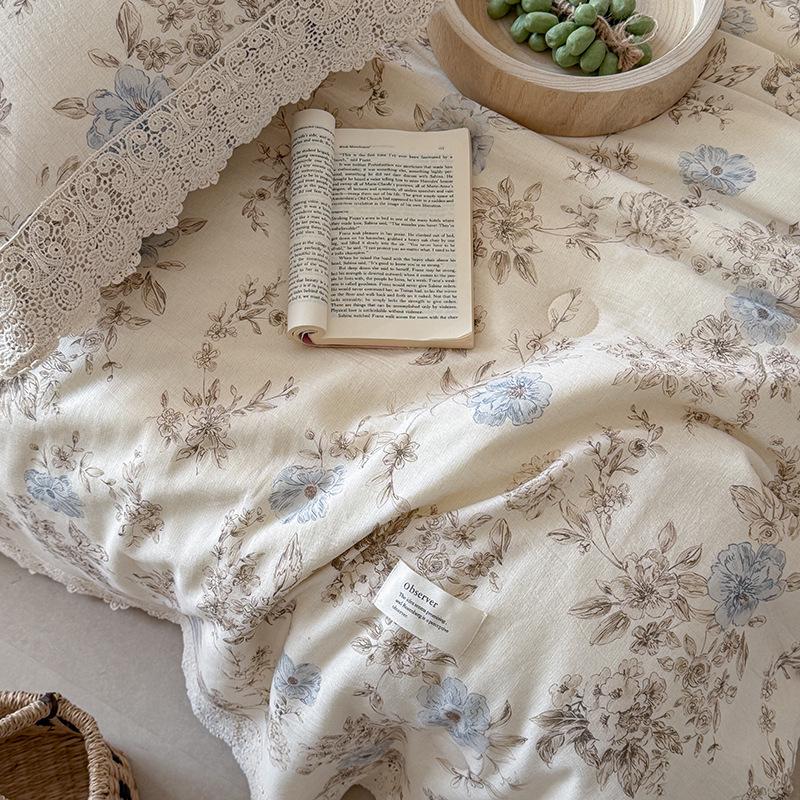 Летнее ретро хлопково-льняное кружевное тонкое одеяло - Машинная стирка, одеяло для кондиционера