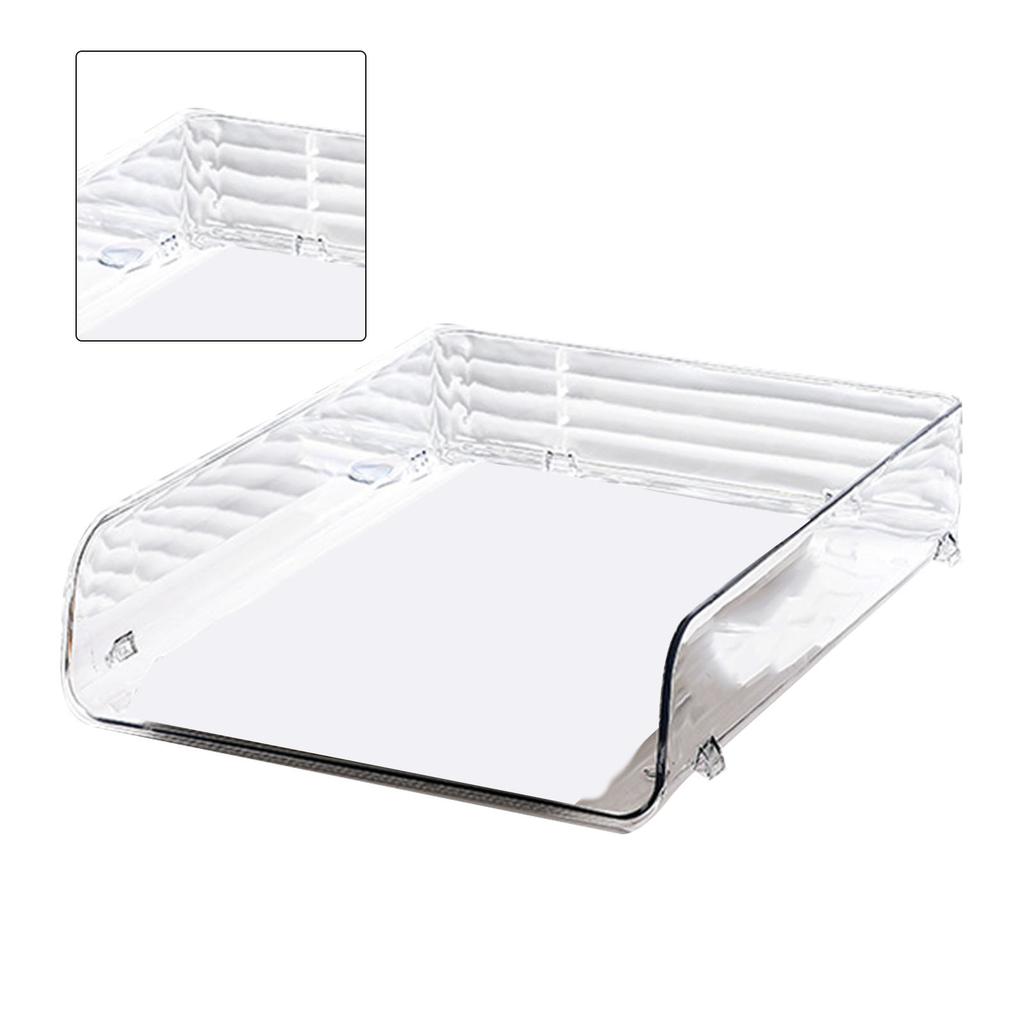 A4 Paper Storage Box Stackable Plastic Large Opening Single Layer Desktop File Organizer for Office