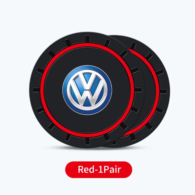 Emblems For Volkswagen VW 2pcs Car Cup Holder Anti Slip Insert Coasters Pads Accessories Polo Jetta Sagitar Magotan Passat B5 B6 ze1