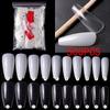 500pcs/bag Gel Nails Extension System Full Cover Sculpted Clear Stiletto Coffin False Nail Tips