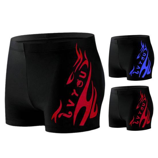 Летние мужские шорты для плавания с высокой талией и пламенным принтом, пляжные обтягивающие плавки, купальник, спортивные шорты для серфинга, плавки