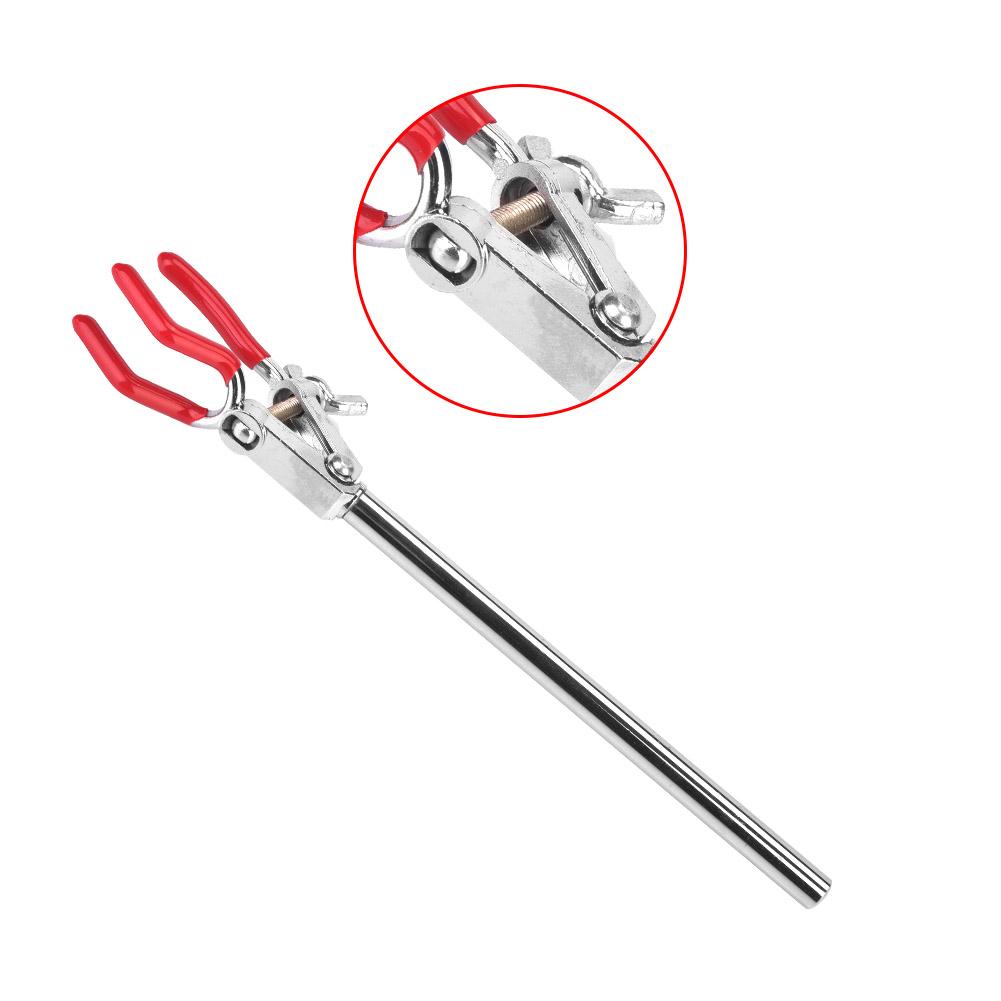 Лабораторный инструмент Химический зажим с тремя зажимами из цинкового сплава Подставка для реторты Держатель конденсатора(маленький)