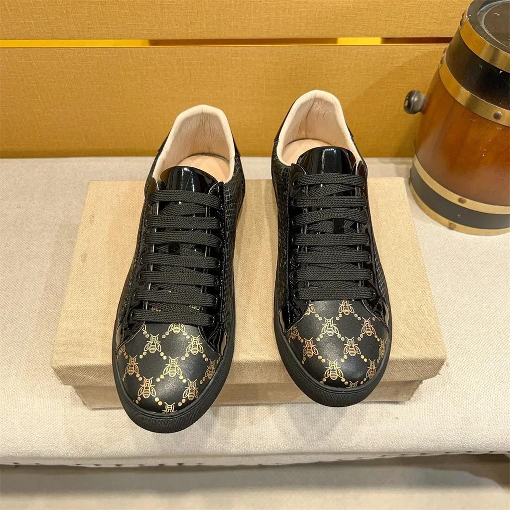 FashionHigh Quality Cowhide Men Sneakers Sport Shoes Men Man Male Classic Fashion Sneakers Original Leather Running Shoes for Men
