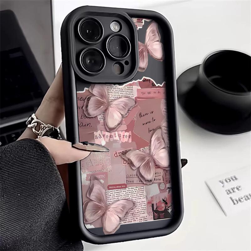 Розовый чехол-бабочка для Samsung S25 S24 Ultra S23 Ultra S22 S21 S20 Plus Note 20 S24FE S23FE