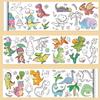 Children Graffiti Scroll Coloring Poster Print Colorfast Animals Drawing Tablecloth Clear Kids Coloring Banner