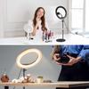 Aureday LED Ring for and and Online Web 3 Color USB with Smartphone Metal Stable Ring Light for Live and YouTube Light, 12-inch, Actresses, Filming,