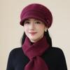 Autumn and Winter Hats for Middle Aged and Elderly Mothers Thickened Warm Woolen Hats Grandma Rabbit Fur Western Style Cold Proof Knitted Hats