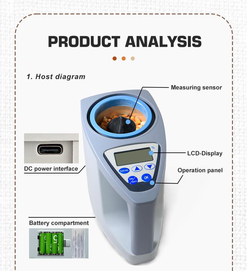 Grain, Wheat, Corn, and Coffee Bean Moisture Meter
