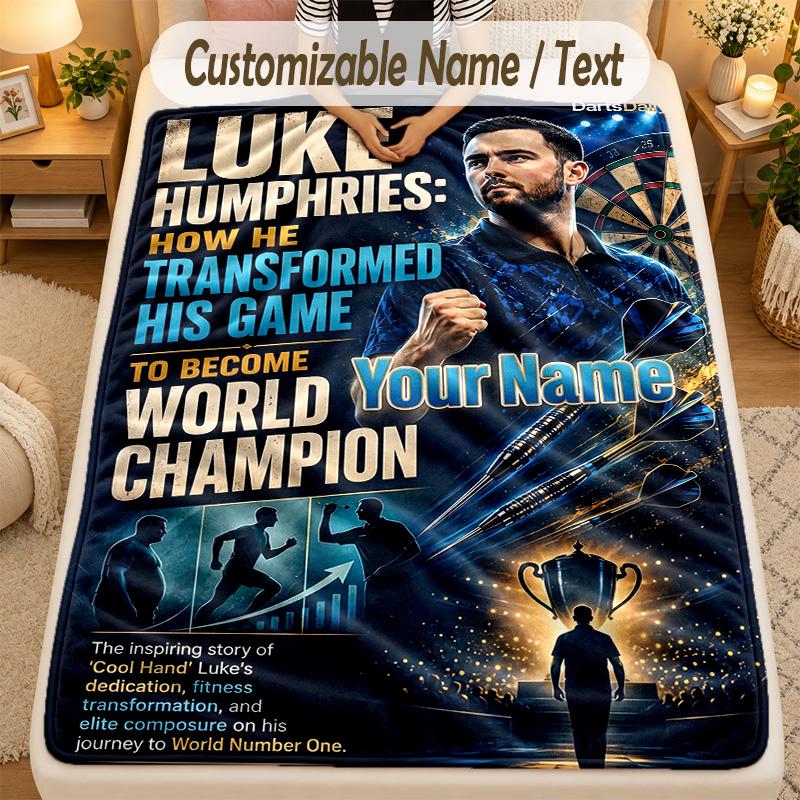 Flannel BlanketLuke Humphries Custom Name Text Personalized Soft Warm Throw Blanket Home Decor Gift
