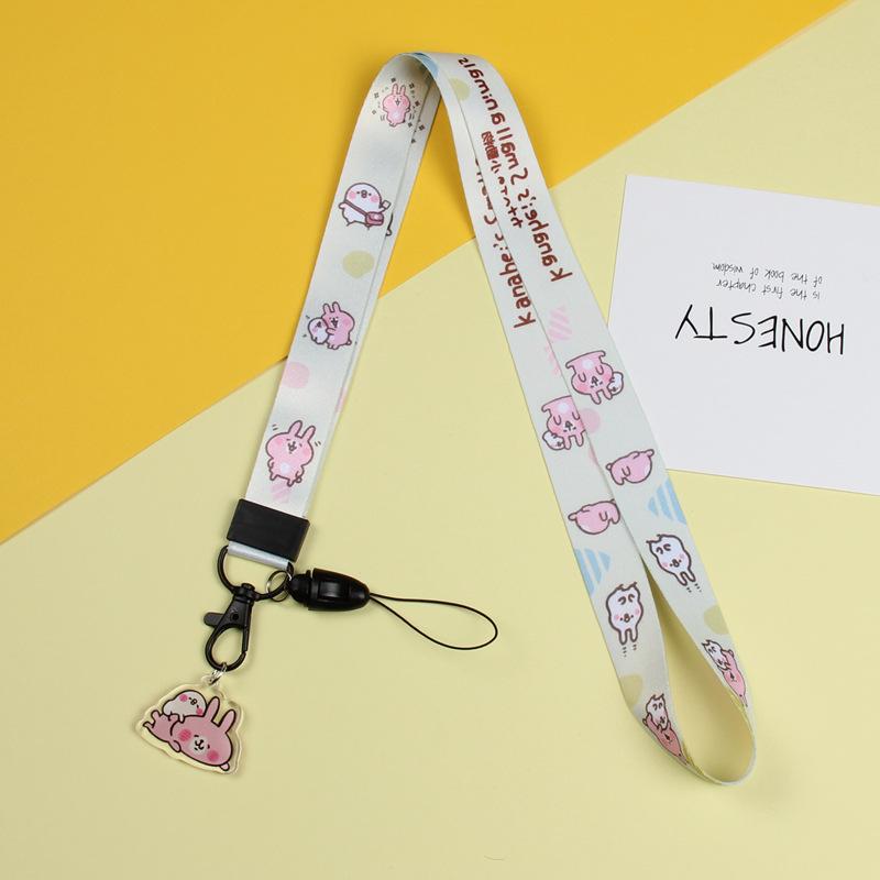 Cartoon Mobile Phone Lanyard, Cute Pendant, Wide And Flat Braided Belt, Lanyard, Key, Badge, Card Cover, Neck Lanyard.