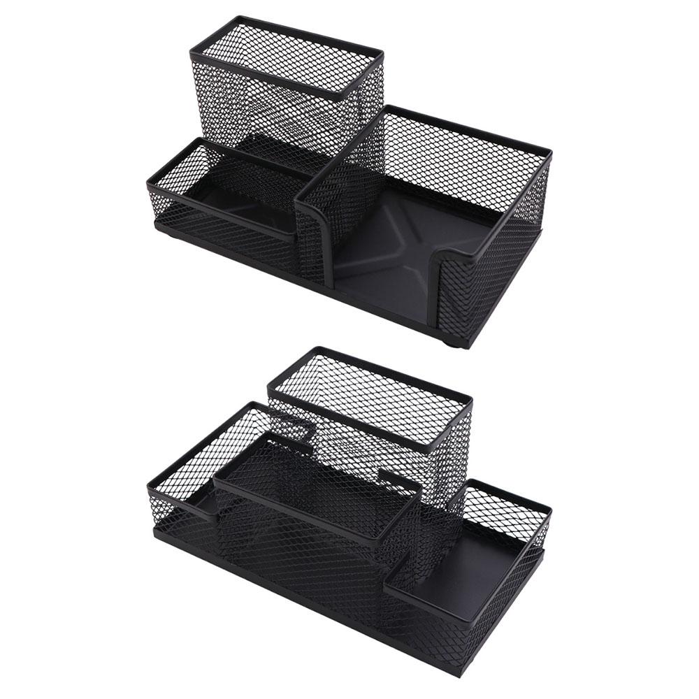 Metal Pen Holder Mesh Design Desk Stationery Organizer Office Accessories Pencil Storage Box Gift