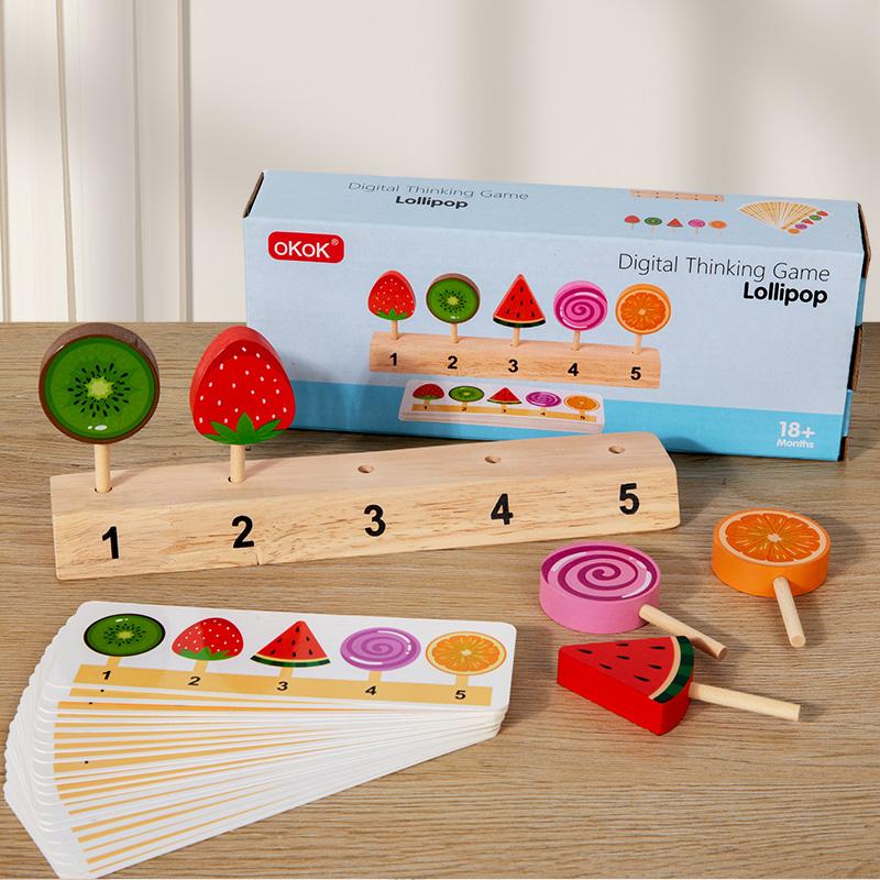 DIY Simulation Wooden Pretend Play Game Ice cream lollipop Color Cognition Matching Early Education Toys For Children Kids