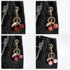 Fashionable Cherry Shaped Keychain Adorable Cherry Fashion Key Chain Stylish Keyrings Jewelry for Car Keys or Bags