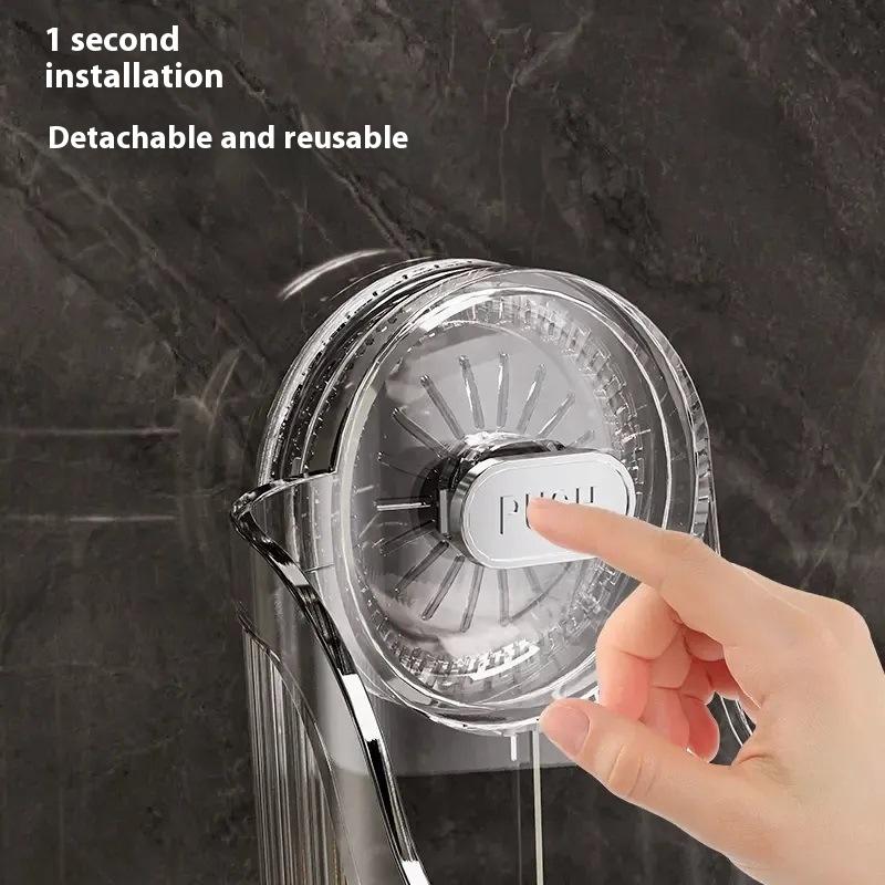 Стеллаж для хранения на присосках, прозрачный золотой, без перфорации, полка-сушилка для ванной комнаты, настенный органайзер