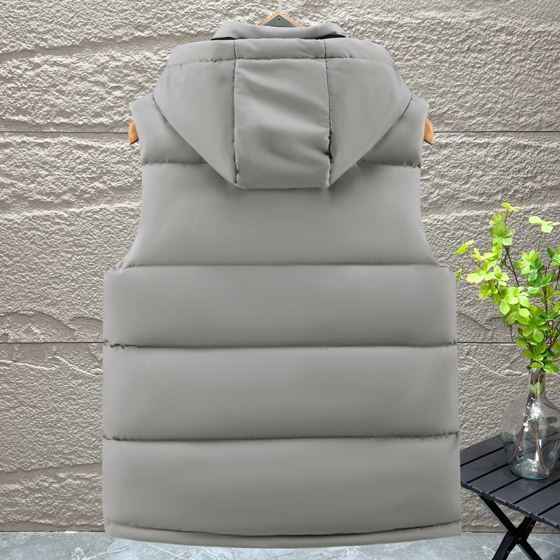 Большой размер M-5XL Зимние безрукавки Мужские Толстые Верхняя одежда Мода Мужской Теплый Жилет С Капюшоном