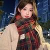 24 Scarves Women'S Plaid Scarves Thickened Warm Shawl Atmosphere Christmas Scarf