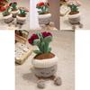 Plush Rose Flower Pot Plant Decor With Soft Pp Cotton For Living Room Ornament