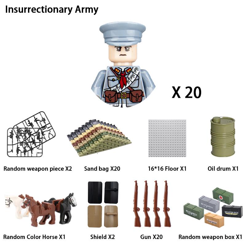 Нетоксичные 24 шт. Военные Фигурки Вторая Мировая Война Военный Продукт Фигурка Солдата Строительные Блоки Детский Праздничный Подарок Игрушки Подарки Забавные