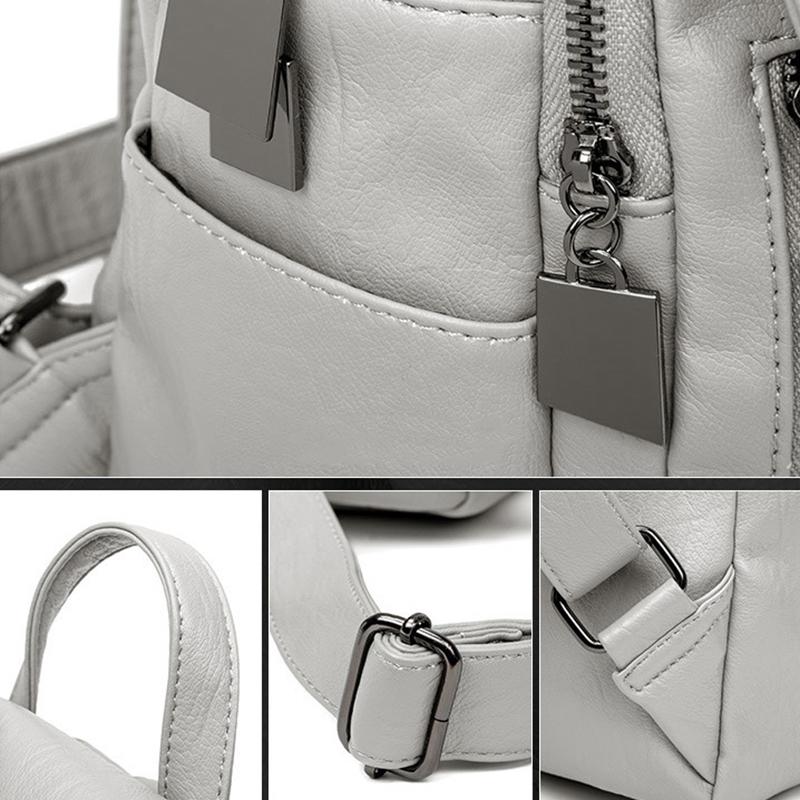 Backpack for Women PU Leather Shoulder Bag Rucksack Women's Knapsack Travel School Bags for Teenage Girls Back Pack