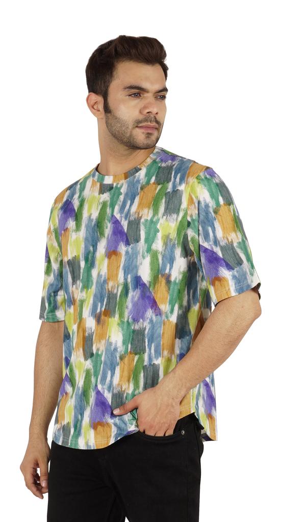 Inkmeso Printed Casual Short Sleeve T-shirt For Men  S Holiday Beach Wear Tee Cotton Jersey Tropical