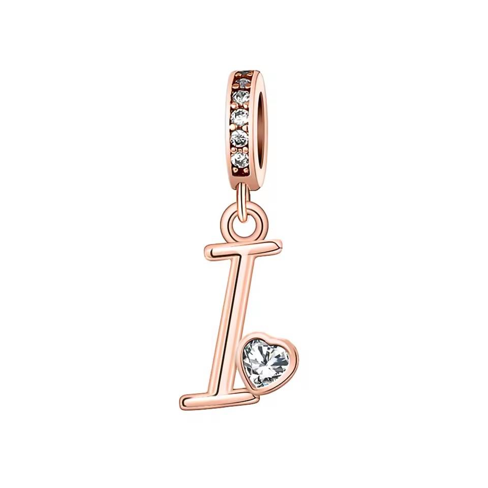 Новый медный с покрытием Rose Gold, Light Gold, двухцветный, с 26 английскими буквами, подвеска-шарм, совместим с браслетами, ожерельями, для самостоятельного изготовления украшений