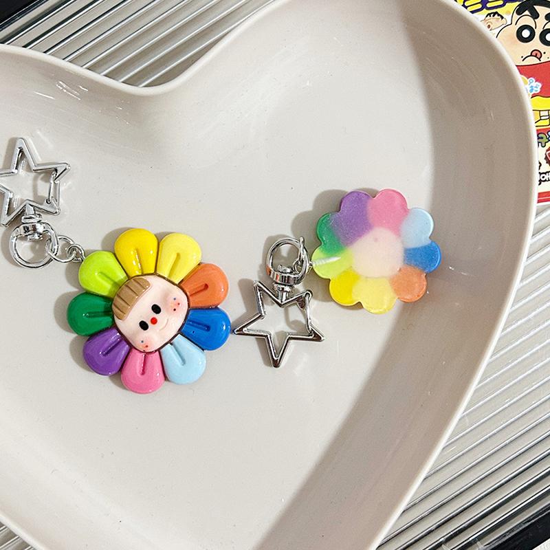 Милые брелоки с подсолнухом, сладкий красочный цветок, эпоксидная смола, брелок, подвеска для сумки, чехла для наушников, украшение, аксессуары для ключей от машины