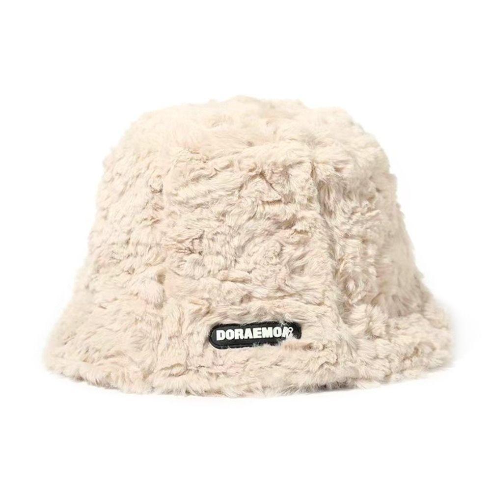 Плюшевая шляпа-ведро из овечьей шерсти, теплая кепка от солнца, рыболовная кепка для женщин