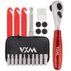 1 Set Bicycle Repair Tool Kit with Magnetic Ratchet Wrench Bits Handle Extension Rod Tire Lever Patch MTB Mountain Road Bike Maintenance Tools