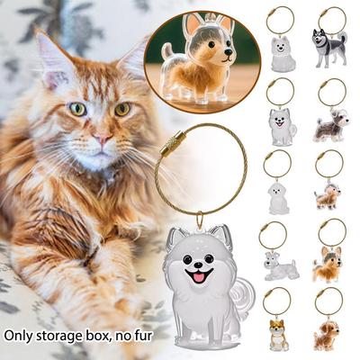 Брелок-подвеска для кошки собаки Рыжий кот Сиамский кот Калико Кошачья шерсть Коробка для хранения Подвеска для кошки на сумку Подвеска для ухода за шерстью питомца Сувениры