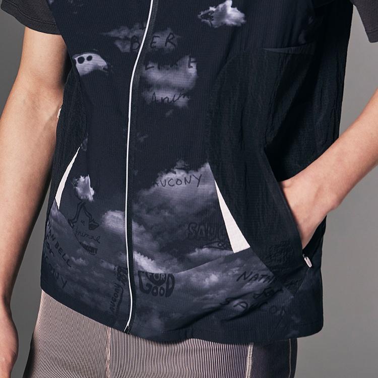 SAUCONY Серия Nathan Bell Серия для беговых тренировок Модный мягкий универсальный жилет без рукавов со стойкой унисекс Жилеты Черный SA2259VT42C-PR245