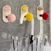 Colorful Sausage Wall Hook Cute Adhesive No Drill Hangers for Towels Hairpins Funny Multi-Purpose Organizer Bathroom Accessories