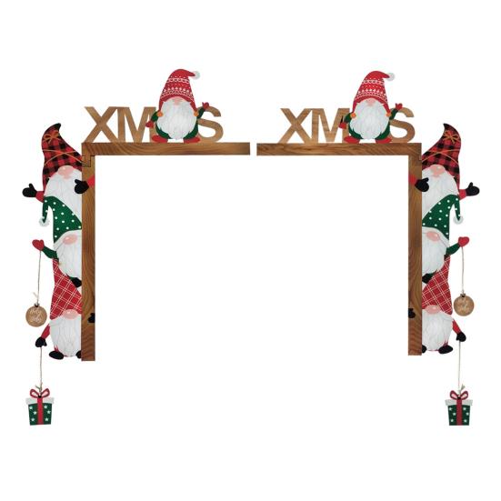 Door Corner Decoration Wood Christmas Faceless Old Man Corner Ornament Colorful Gnome Festive Decor Corner Ornament for Mirror Cabinet Furniture