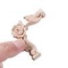 Oak Door Decor Crafts Corner Applique Onlay Decal Carved Wave Flower Decorative Wood Appliques