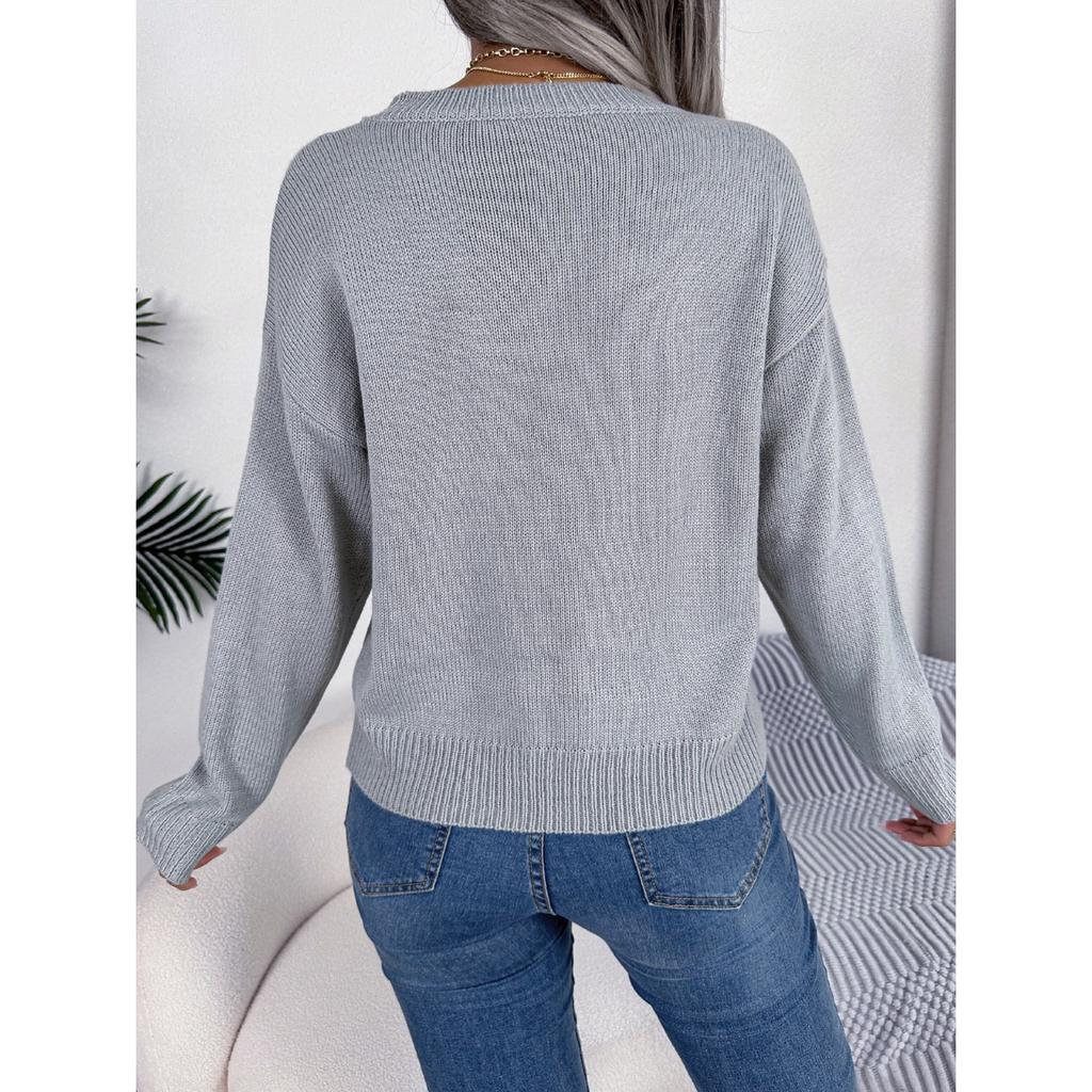 HNXC Осенне-зимний пуловер с длинным рукавом и узором «скрученное сердце» для Дня святого Валентина, женская одежда